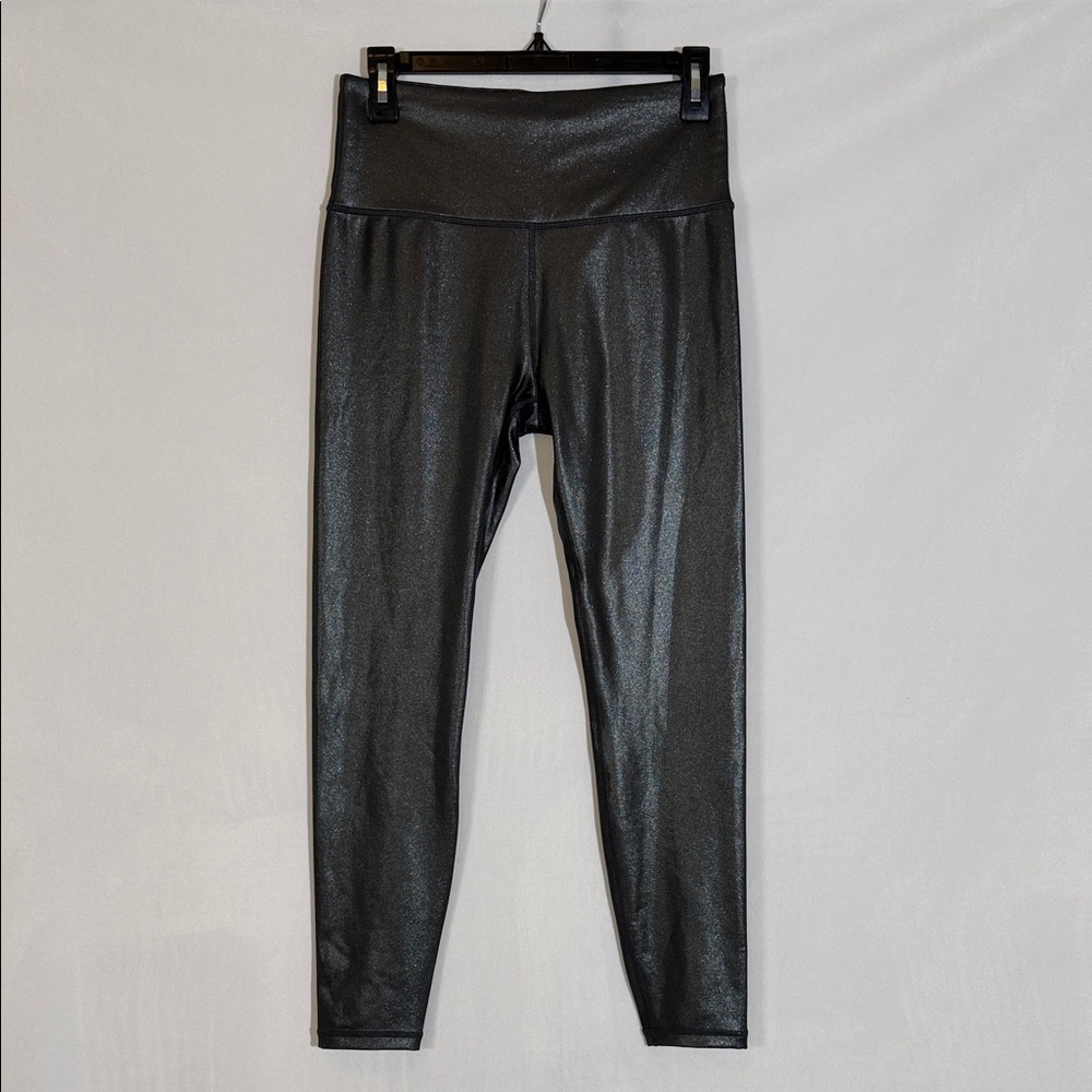 Athleta Elation Ultra High Rise Legging Size M Gray Metallic Sparkle EUC